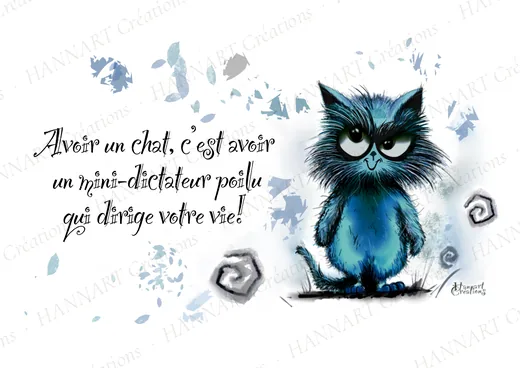 Avoir un chat c'est avoir un mini dictateur – illustration HANNART