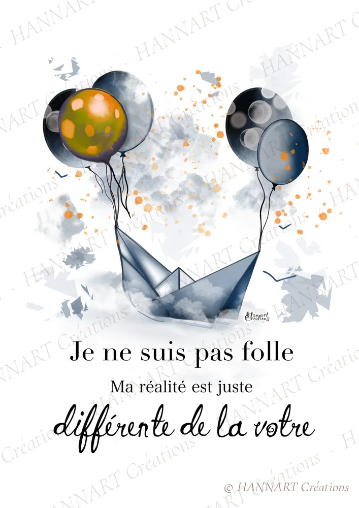 Je ne suis pas folle – illustration HANNART Créations