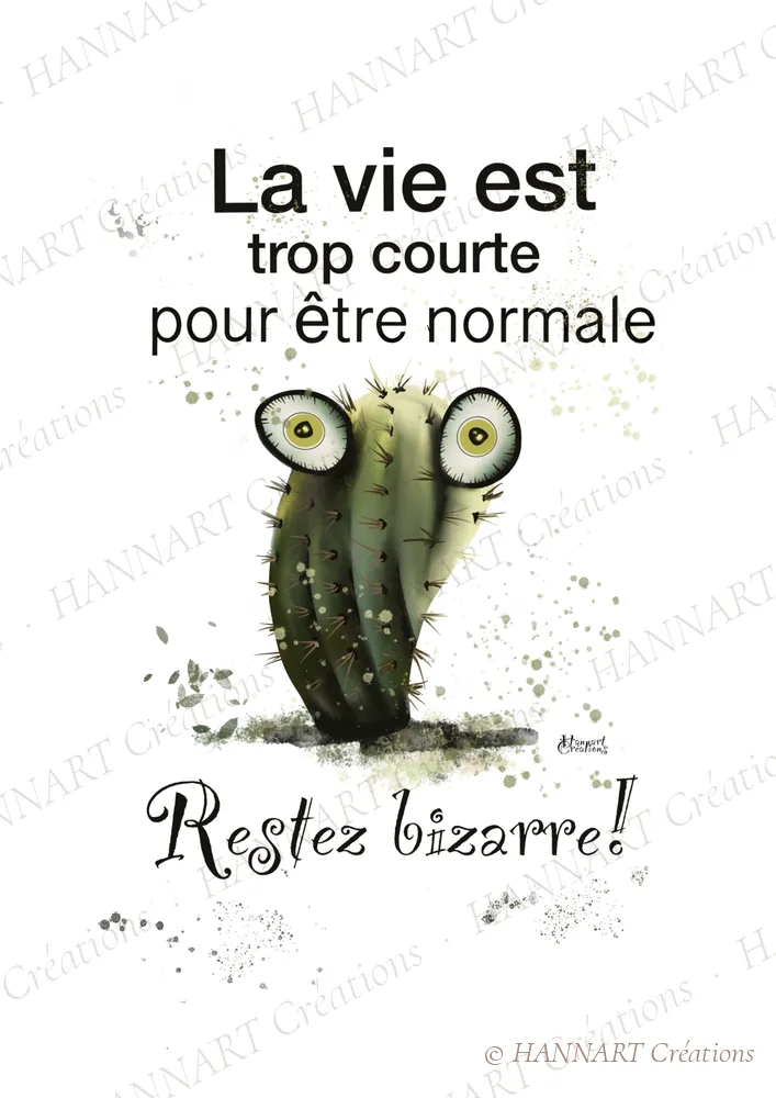 La vie est trop courte pour être normal – illustration HANNART Créations