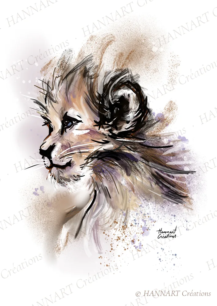 Le petit lion – illustration HANNART Créations