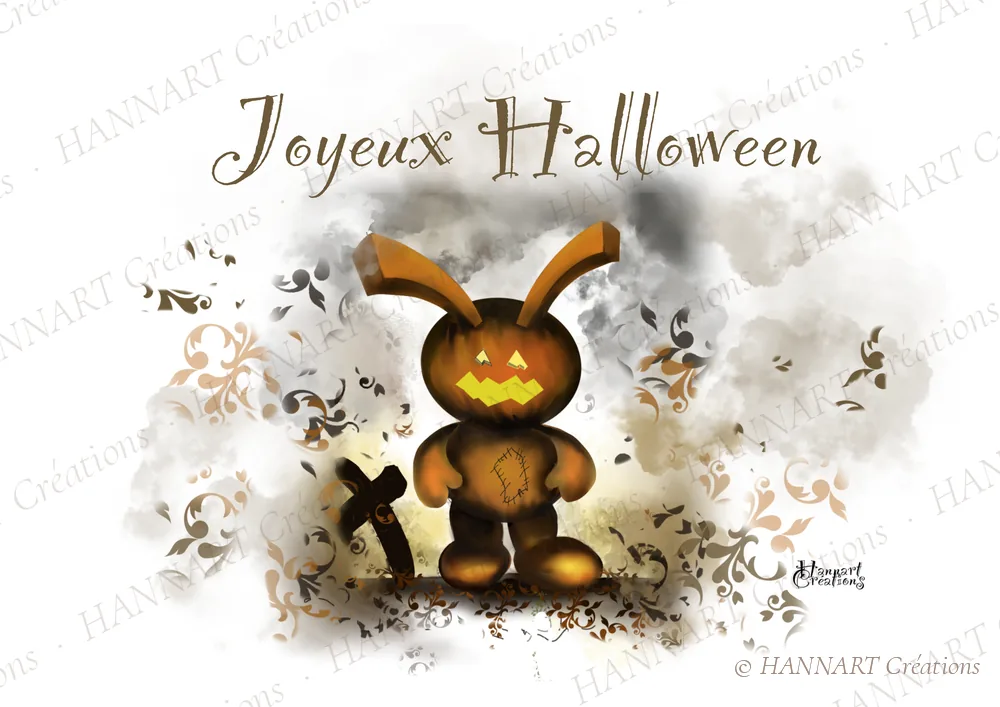 Le petit monstre d'Halloween – illustration HANNART Créations
