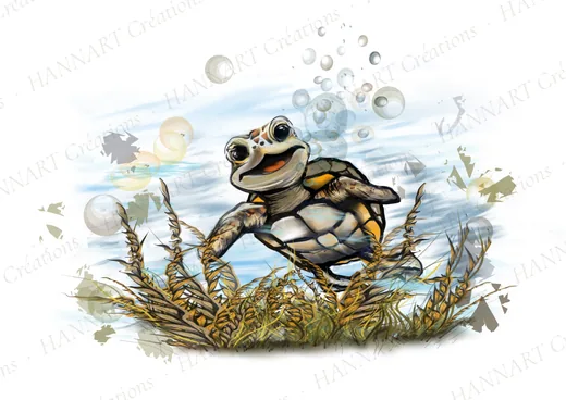 Lilou la tortue – illustration HANNART