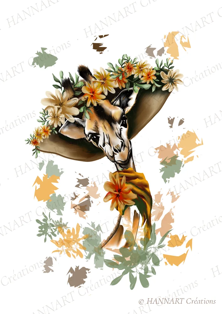 Melle Girafe – illustration HANNART Créations