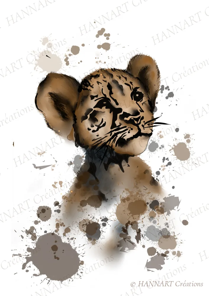 Paco le lionceau – illustration HANNART Créations