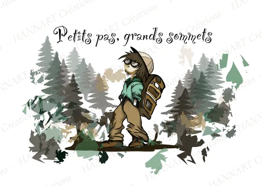 Petits pas grands sommets – illustration HANNART