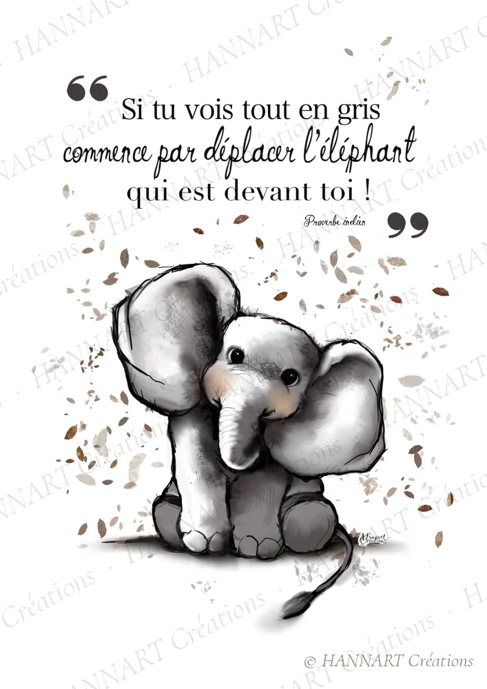 Si tu vois tout en gris – illustration HANNART Créations