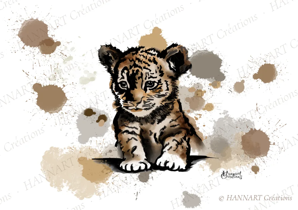 Tino le petit tigre – illustration HANNART Créations